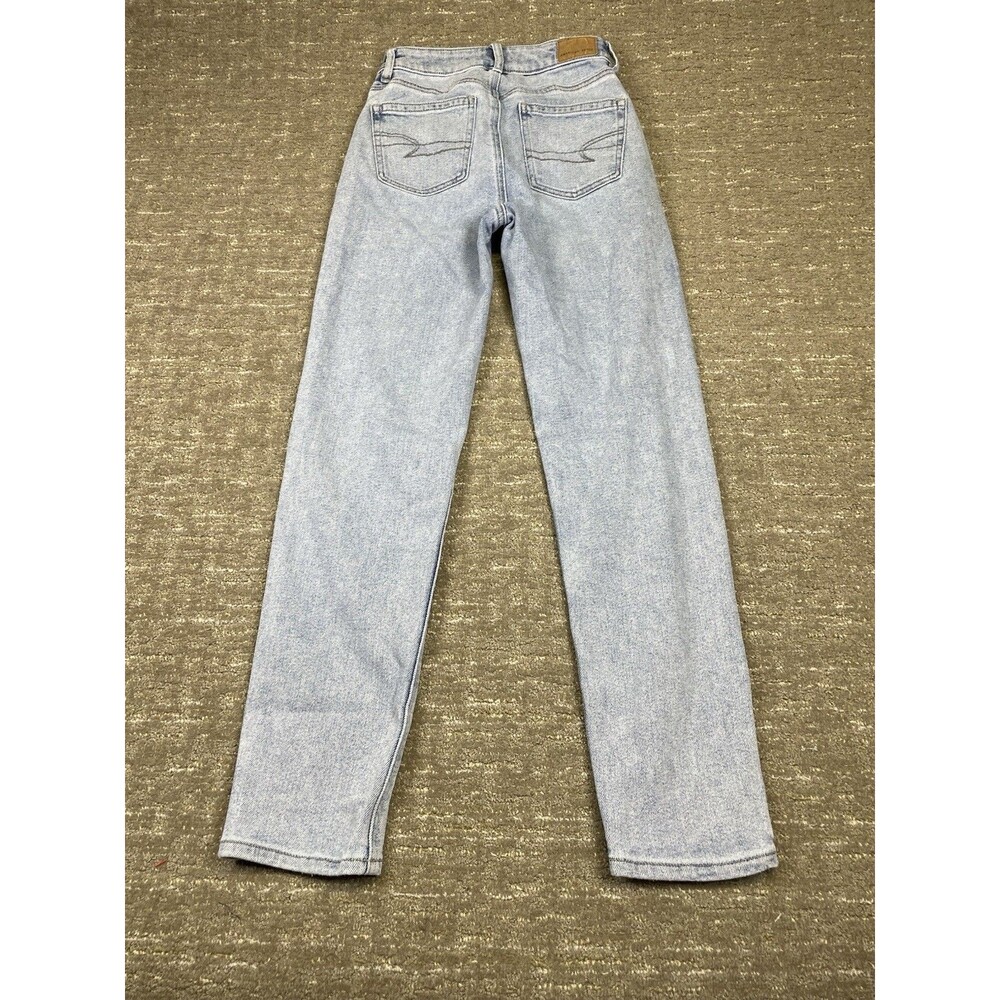 American Eagle Stretch Mom Straight Jeans 00 Light Wash